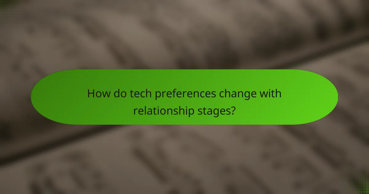 How do tech preferences change with relationship stages?