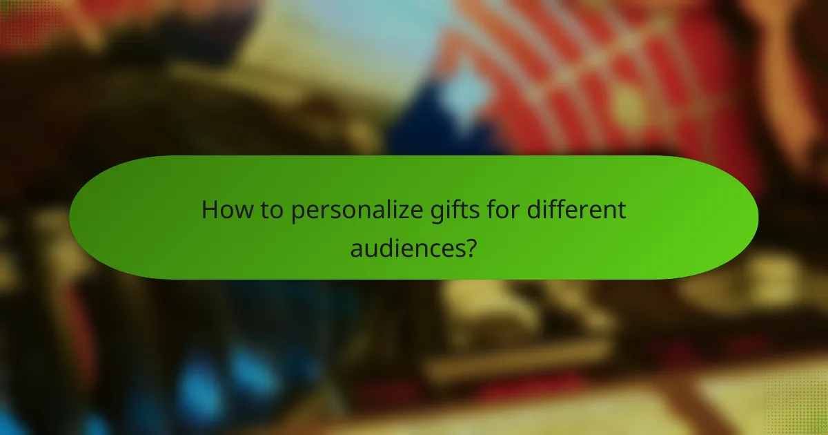 How to personalize gifts for different audiences?
