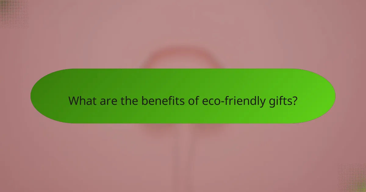 What are the benefits of eco-friendly gifts?